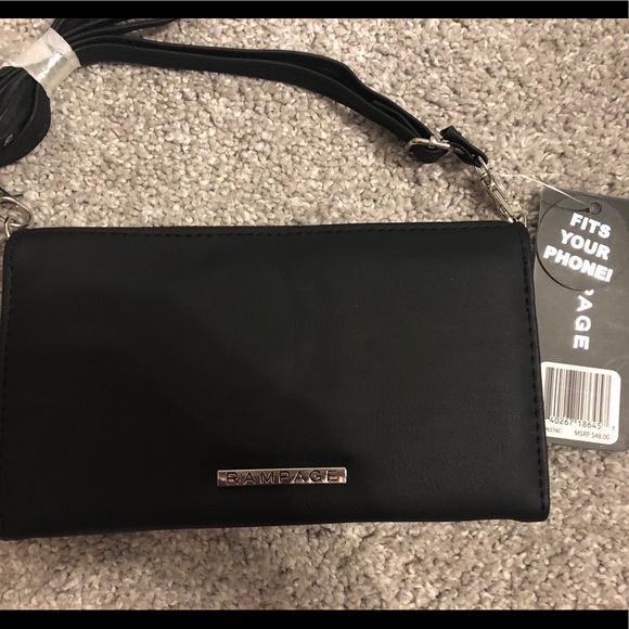RAMPAGE BLACK BRAND NEW CROSS BODY WALLET - Picture 2 of 5
